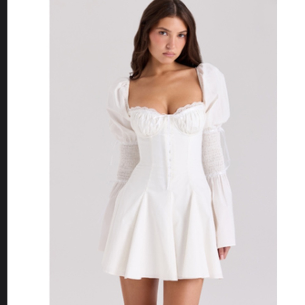 House of CB White Long Sleeve Dress